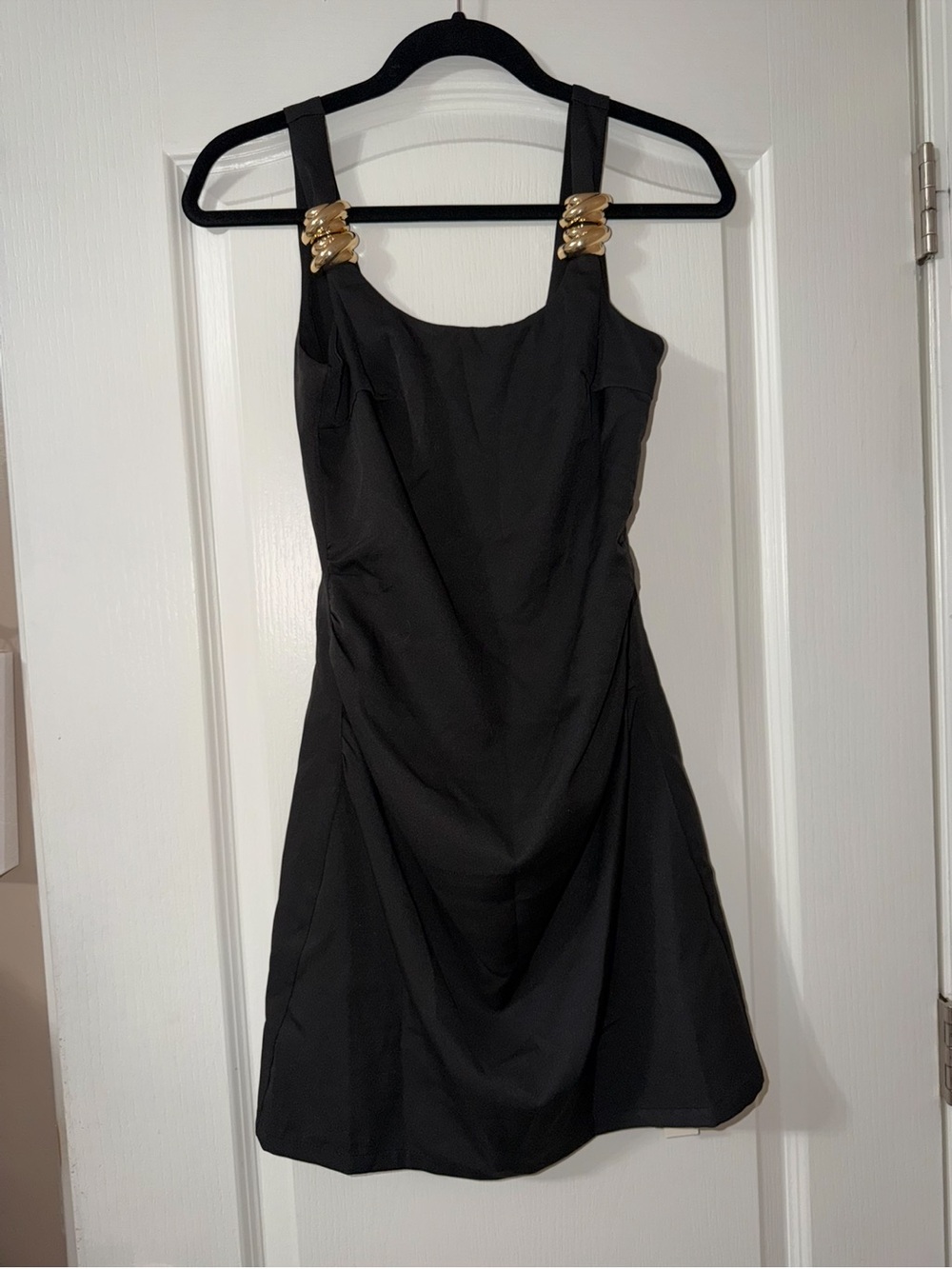 Commense XS NWT- Black Sleeveless Cocktail Dress with Gold Accent Straps